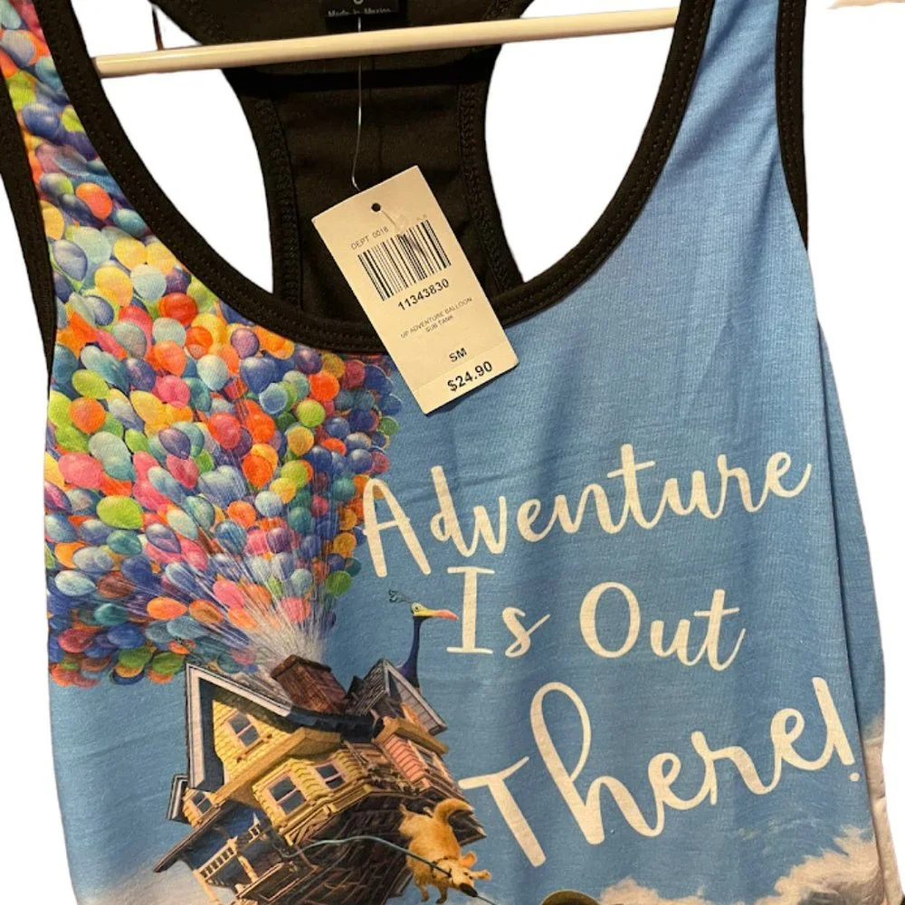 NWT Disney's "UP" Graphic Tank Top - Women's Small - Adventure Is Out There! - Picture 7 of 7